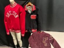 Selection of Vintage Washington Sportswear, Shelton Pullover, Lettermans Jacket, approx size medium