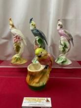 3x Clay Sketches Pasadena California Parrot Planters & California USA Planter #337