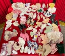 50+ pcs Vintage Doll Clothes & Accessories. Shoes, Hats, Purses, Gloves & More! See pics.