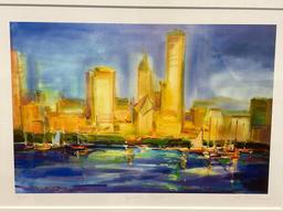 Framed Signed & #d 4/50 titled Daytime Chicago, by Igor Korotash, 26h x 32w inches