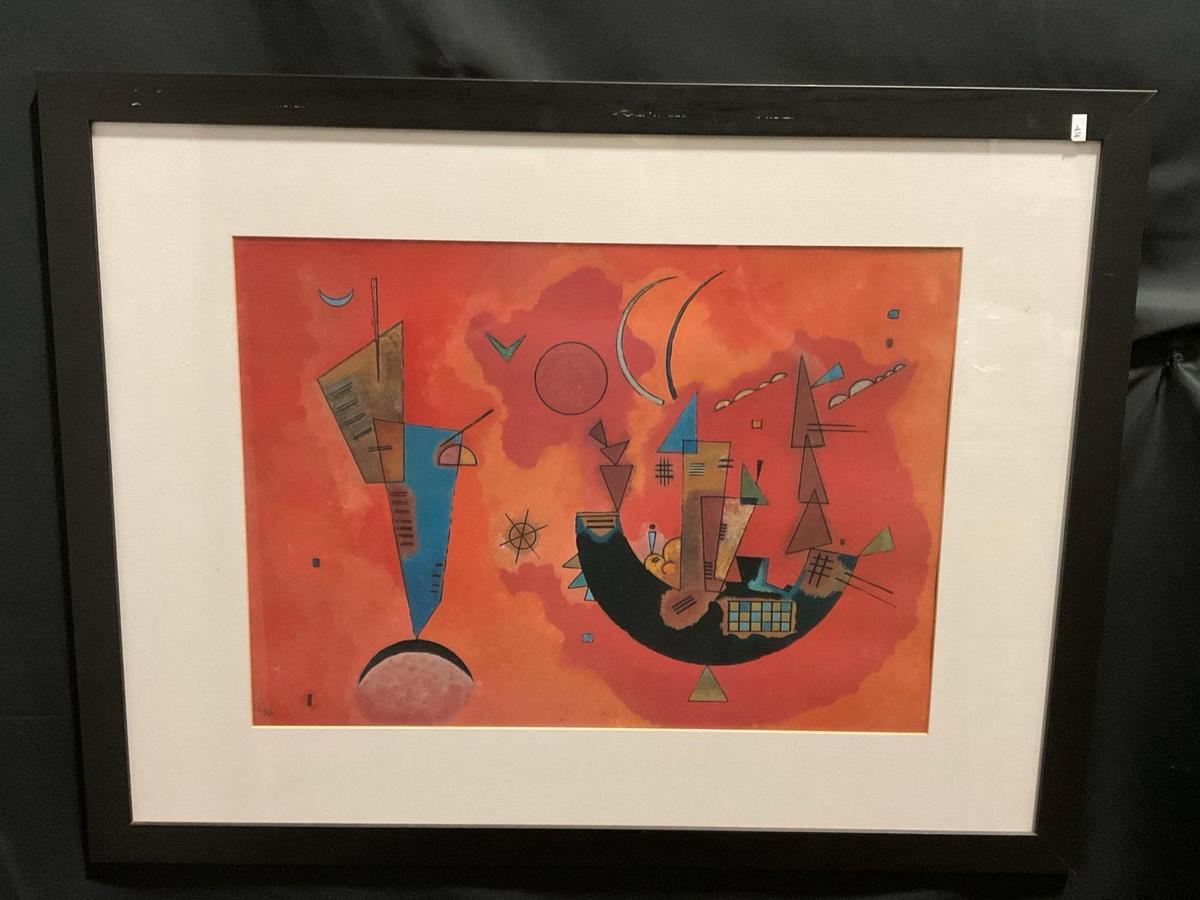 Framed Print of Wassily Kandinsky Picture For and Against, approx 26h x 34w inches