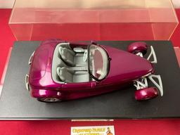 1997 Plymouth Concept Convertible Model Car, in display case, approx 9 inches, 1:18 Scale