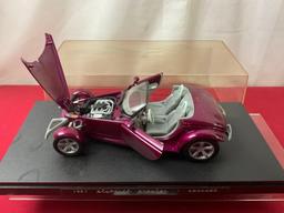 1997 Plymouth Concept Convertible Model Car, in display case, approx 9 inches, 1:18 Scale