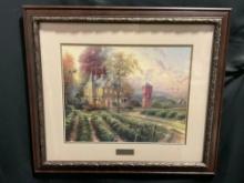 Framed Thomas Kinkade Library Edition Print of Abundant Harvest, approx 26.5h x 30w inches