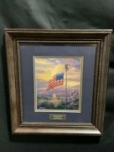 Framed Thomas Kinkade Library Edition Print of Americas Pride, approx 19h x 17w inches