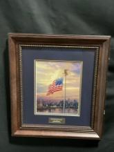 Framed Thomas Kinkade Library Edition Print of Americas Pride, approx 19h x 17w inches