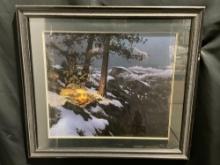 Framed Signed & #d 4383/8500 Lithograph Warmed by the View by Stephen Lyman, 35.5h x 39w inches