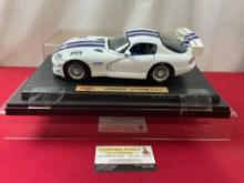 Maisto Dodge Viper GT2 Model Car, in display case, approx 11 inches, 1:18 Scale