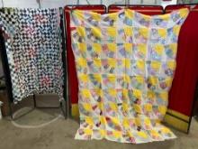 2 pcs Vintage Incomplete Hand Sewn Patchwork Quilted Coverlets w/ Fun Patterns. See pics.