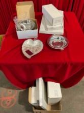 10 pcs NIB Vintage? Rogers Insilco Stainless Steel Dishes. Excellent Condition. See pics.