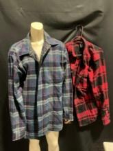 Pendleton Size L & Dickies Size M, Flannel Shirts, Blue & Red Plaid patterns