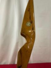 Bear Glass-Powered Tigercat Bow, unstrung, 58 inches long, 43 pound draw, Wood & Fiberglass