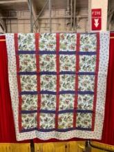 Vintage Sweet Machine Quilted Blanket w/ Bird Fabrics. Excellent Condition. See pics.