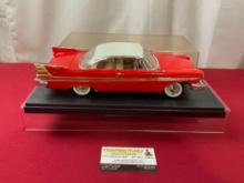 1957 Plymouth Fury Model Car, in display case, approx 11 inches, 1:18 Scale