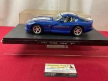 1996 Dodge Viper GTS Pace Car Indy 500 Model Car, in display case, approx 9 inches, 1:18 Scale