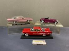 3 Car Models, 58 Chrysler 300D, 73 Chrysler Magnum GT 2 & 97 Plymouth Prowler w/ Display Cases
