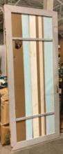 Vintage Wooden Barn Door w/ Fun Striped Paint Job. Very Good Condition. See pics.