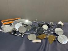 Assorted Mirrors, Side Mirrors, Rear View, & more, 2 marked Yamaha, some should be Vespa pieces