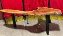 Gorgeous Redwood Burl Wood Slab Coffee Table w/ Lovely Grain. Excellent Condition. See pics.