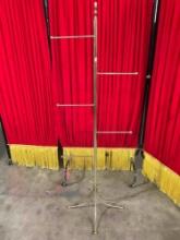 Vintage Brass Metal Clothing Rack Hat Stand. Excellent Condition. Stands 59" Tall. See pics.