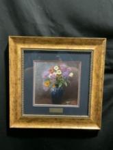 Framed Thomas Kinkade Library Print of Lilac Bouquet, approx 20.25h x 20.25w inches