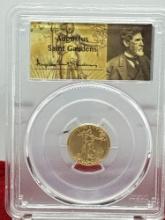 2017-W Proof First Strike $ 5 Dollar Gold Eagle 1/10 OZ coin #-d 1of 503 August St Gaulden's series
