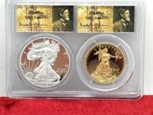 2017-W Proof First Strike $50 1oz Gold & $1 Proof Silver American Eagle Set PCGS PR70 DCAM