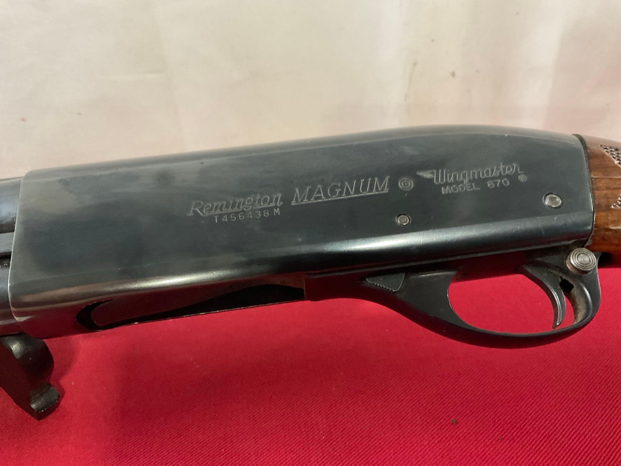 Remington Magnum Wingmaster model 870 Pump Action Shotgun, 12 Ga Mag, 30 inches long SN:T456438M ...