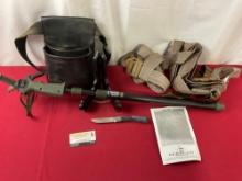 Trigger Stick, Leather Thigh Double Pocket Pouch, Gorilla Safety Harness #43081 & Case Folding Kn...