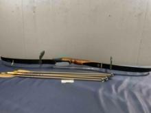 Browning Nomad Stalker II Bow, should be 50 lb draw, handful of arrows, broken fletchings