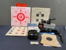 Lots of targets , Simmons Window Mount 801277 , 3M Peltor Head Set, RR Spike Simons Boresighter