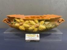 Large Early 20th Century Roseville Planter, Shape #461, Orange w/Dogwood Pattern, 18 inches wide