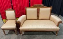 Antique Gorgeous Victorian Eastlake Maple? Settee & Parlor Chair. Excellent Condition. See pics.