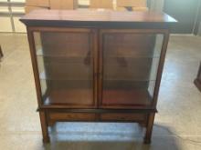 Bombay China Display Cabinet w/ Lights, Wood & Glass, 40.5h x 44w x 14d inches, tested & working