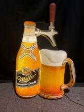Light Up MGD Miller Genuine Draft Beer Sign, 44h x 28 inches, Formed Plastic, #17-14200
