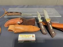 3 Schrade Fixed Blade Knives w/ sheaths, #252 & 2 Old Timer 13OT & 156OT