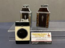 3 Vintage Cigarette Lighters & Case combos, 2x Ronson Mastercase & 1x Evans