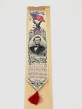 Rare Antique 1883 Columbian Expo Stevensgraph Abraham Lincoln Emancipation Proclamation Bookmark