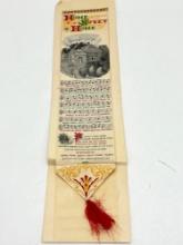 Antique Circa 1890"S "Home Sweet Home " Silk Stevengraph Bookmark w/Tassel Most likely 1893 Expo