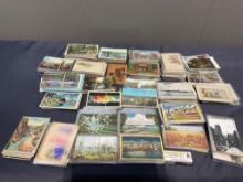 Large Selection of Antique & Vintage Postcards from around the world, w/ stamps, Early 1900s-1950s