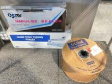 2 pcs Impulse Sealers Models Jores MMs-300C & Uline H-963 w/ Roll of Poly Tubing. See pics.