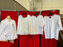 4 pcs Christine Alexander Women's White Tops w/ Swarovski Crystal Elements. See pics.