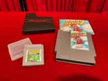 2 pcs Vintage Nintendo Video Game Cartridges. Super Mario Bros. 2 & Tennis. See pics.