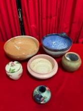 6 pcs Vintage Pottery Assortment. Franciscan Lidded Sugar Bowl, Moorcroft & More! See pics.