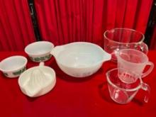 7 pcs Vintage Glass Dish Ware Assortment. PYREX, Anchor, Sunkist Juicer & More! See pics.