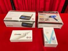 4 pcs NIB Electronic Tools. Excali Digital Scale, National Shrinkwrap Heat Gun & More! See pics.