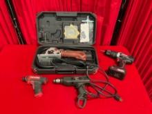4 pcs Power Tools. Platinum Saw RZ200, Hyper Tough Electric Drill & More. Tested, Work. See pics.
