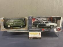 Signature 1936 Chrysler Airflow Army Truck & M2 1971 Plymouth Cuda in original boxes, 1:24 Scale