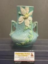 Early 20th Century Roseville Pottery Shape #106, Double Handled Vase, 8 inches tall, Light Blue