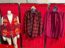 3 pcs Pendleton Assortment. 2x Wool Shirts & 1x Wool Blend Vest. Excellent Condition. See pics.